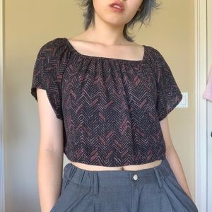 Chiffon Square Neck Crop Top